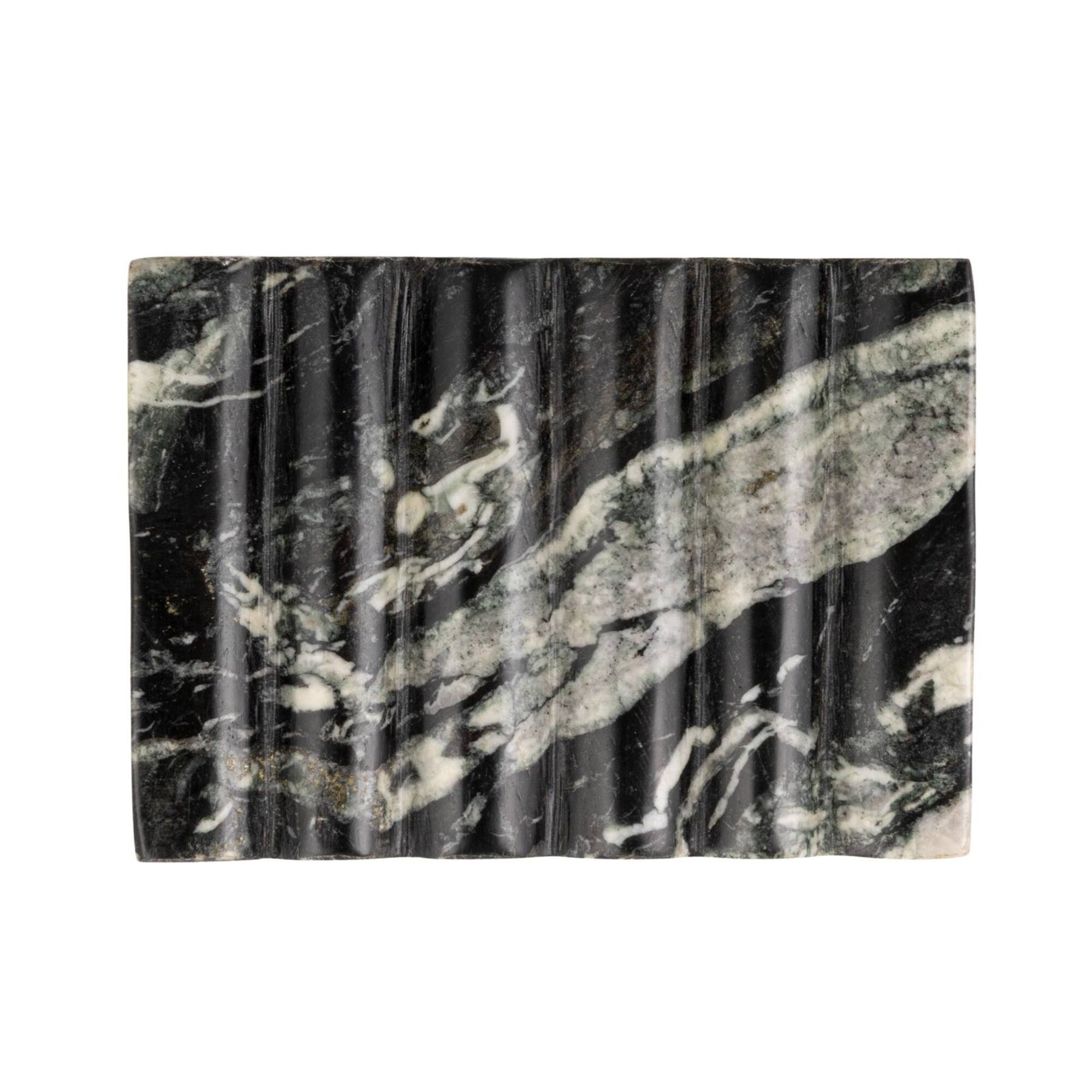 Hello Honey® 5.25" Black & Beige Mélange Marble Soap Dish